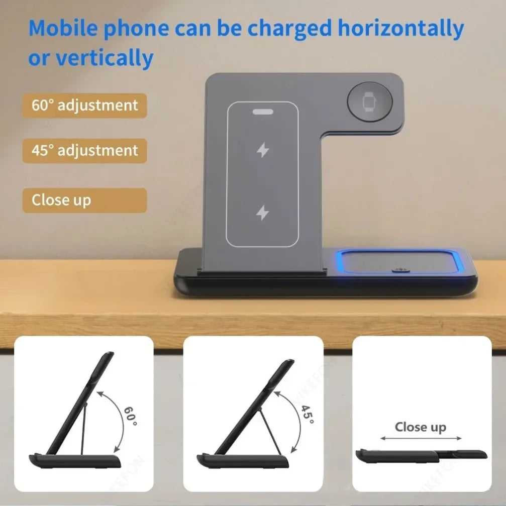 3-in-1 Foldable Wireless Charging Station – Compatible with Apple Devices - My Store