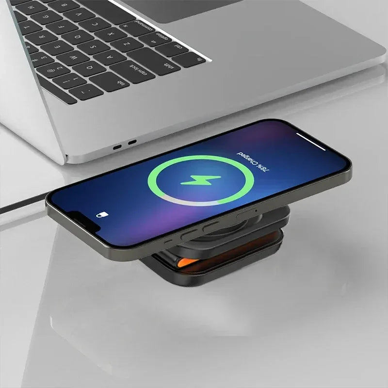 3-in-1 Magnetic Wireless Charger – Foldable Stand for Smartphones, Watches & Earbuds - My Store