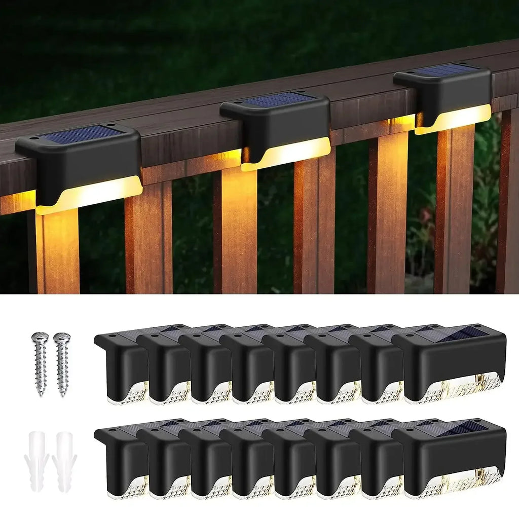 16-Pack Outdoor Solar Deck Lights – LED Step & Path Lights - My Store