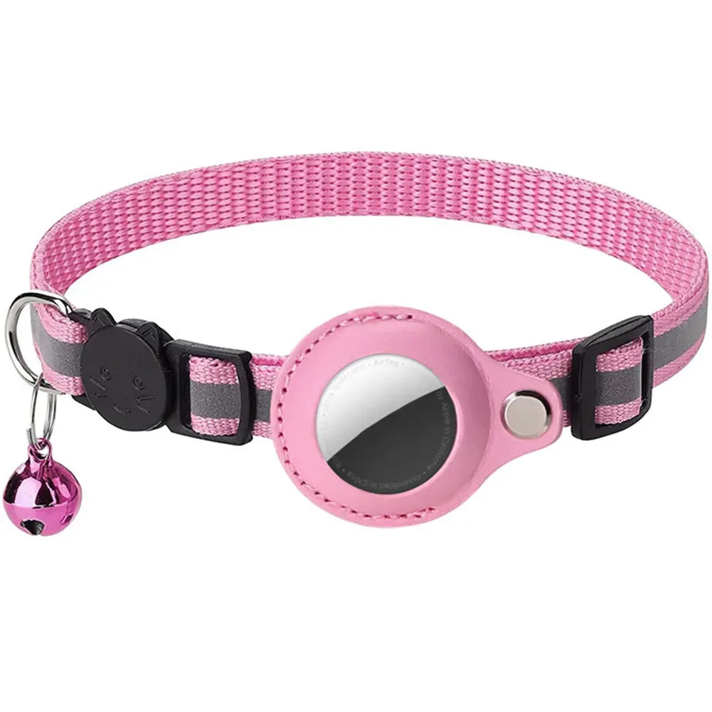 Reflective Cat Collar with Tracker Holder – Adjustable Safety Collar - My Store