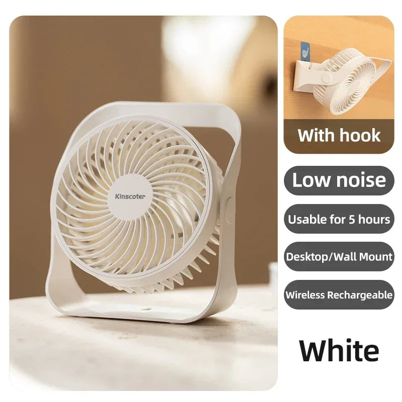 Portable Mini Desk Fan – Rechargeable with 3 Speeds & 4 Modes - My Store