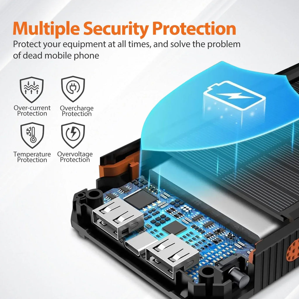 20000mAh Solar Power Bank – Portable Charger with Solar Panel - My Store