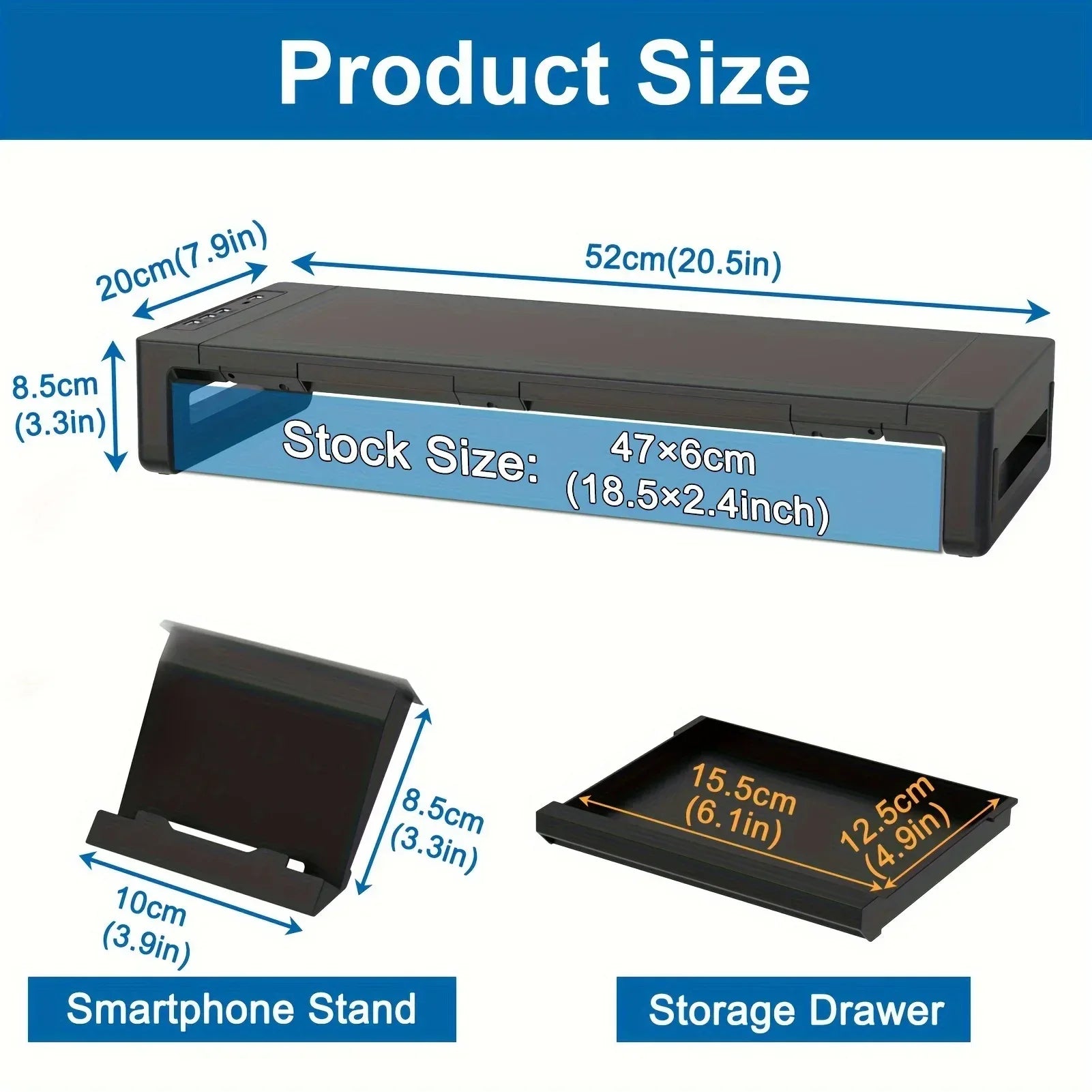 Monitor Stand Riser – Foldable & Height Adjustable Desk Organizer - My Store