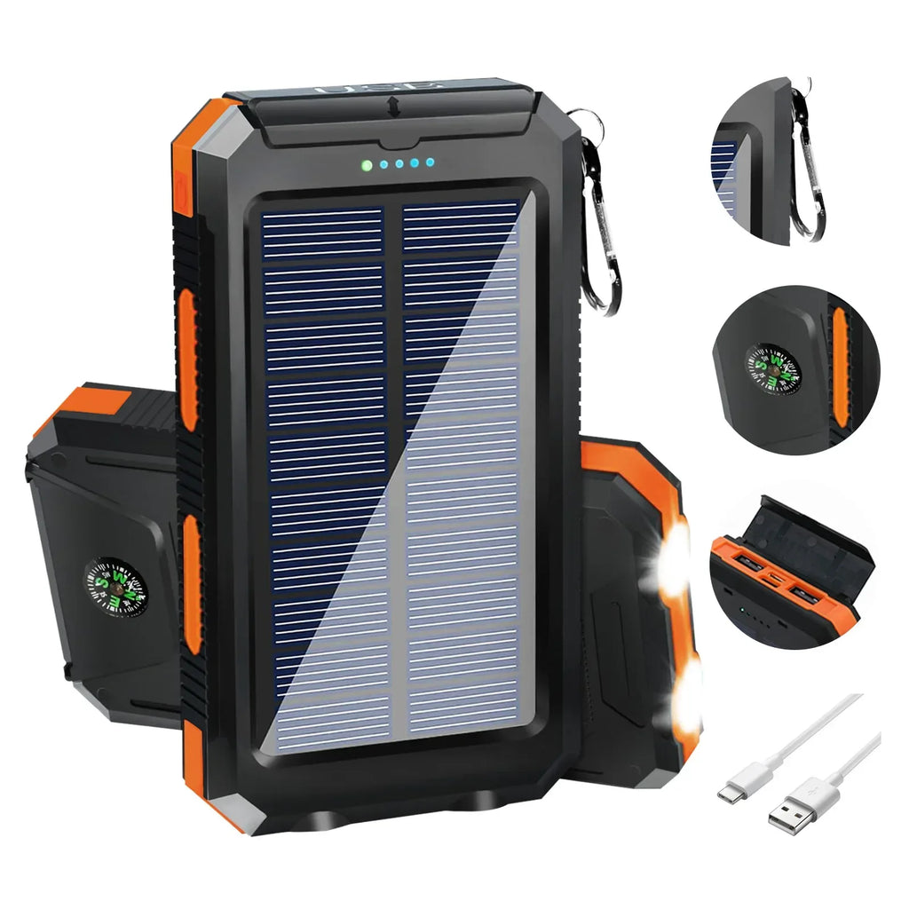 20000mAh Solar Power Bank – Portable Charger with Solar Panel - My Store