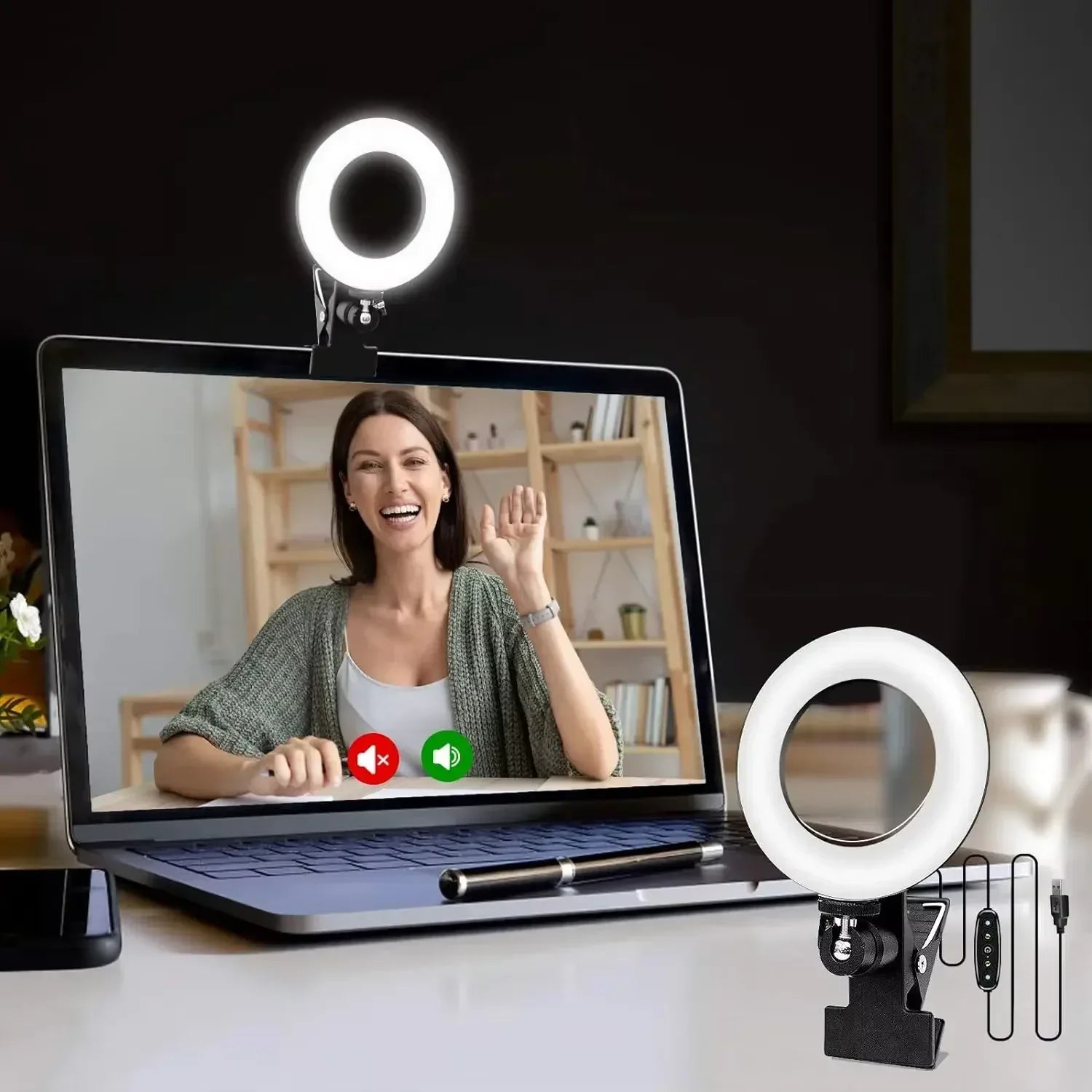 Clip-On Ring Light – 6-inch USB Webcam Light - My Store