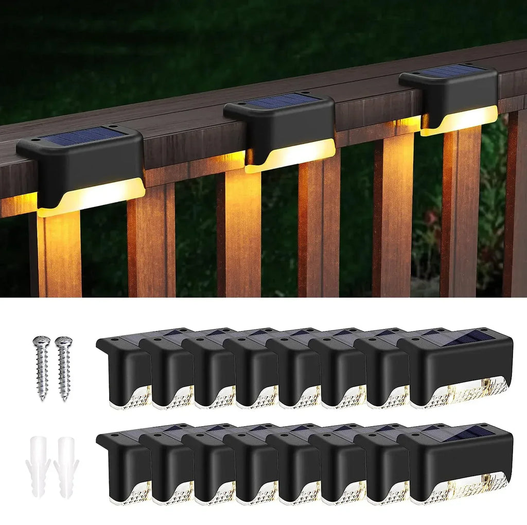16-Pack Outdoor Solar Deck Lights – LED Step & Path Lights - My Store