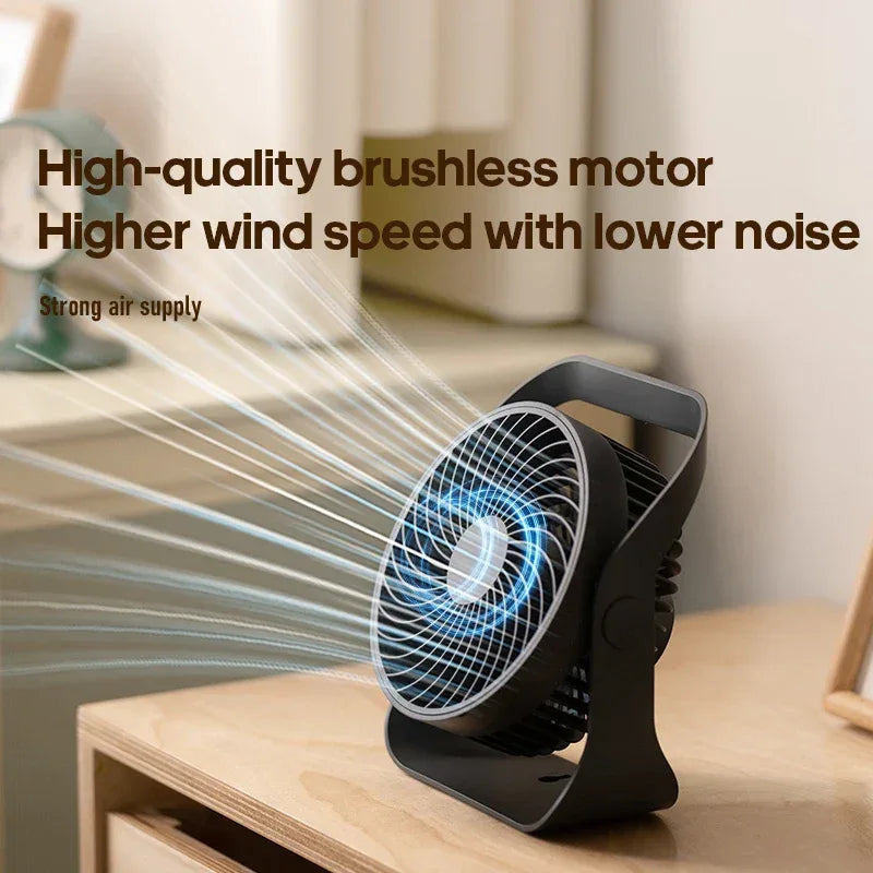 Portable Mini Desk Fan – Rechargeable with 3 Speeds & 4 Modes - My Store