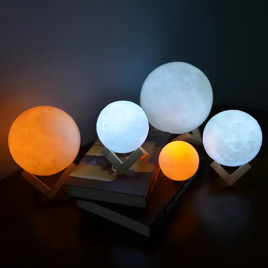 3D Printed Moon Lamp – Rechargeable Night Light - My Store