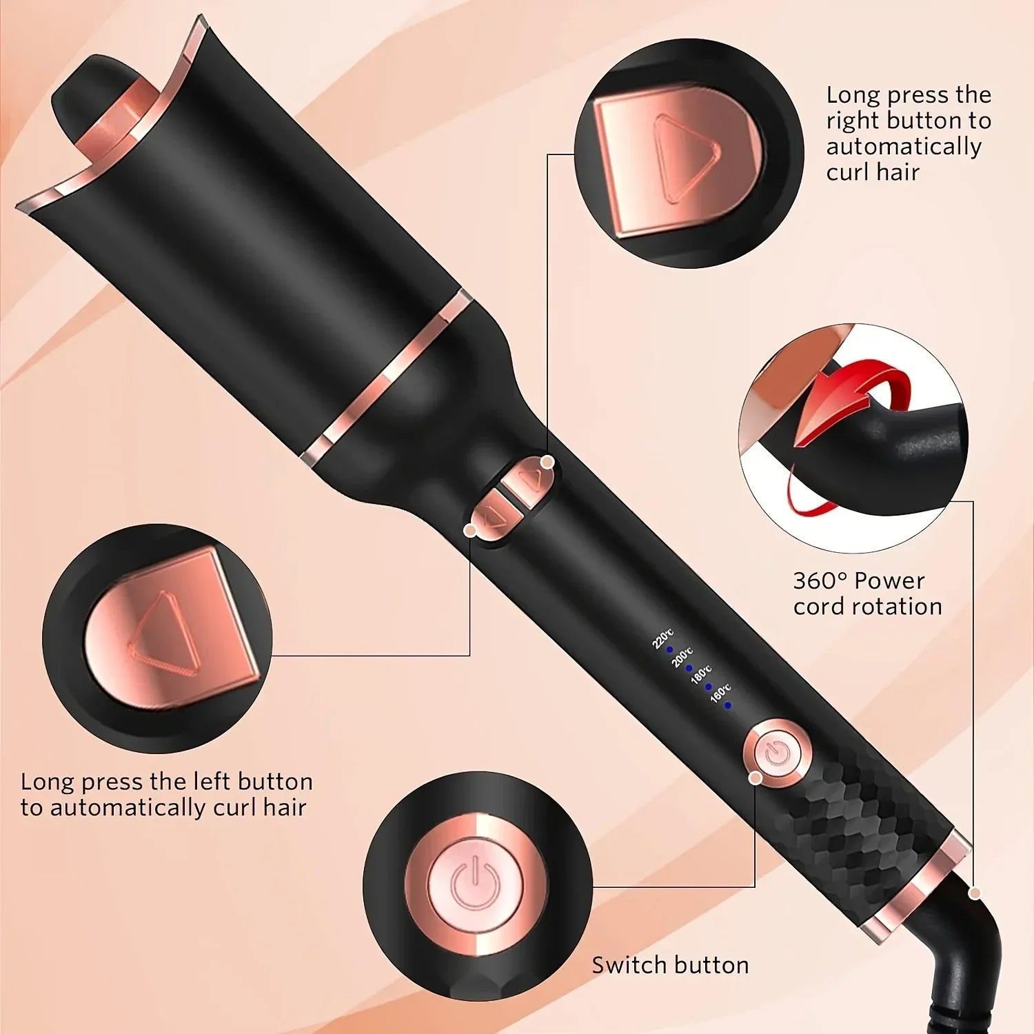 Automatic Hair Curler – Ceramic Rotating Curling Iron - My Store