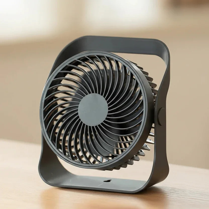 Portable Mini Desk Fan – Rechargeable with 3 Speeds & 4 Modes - My Store