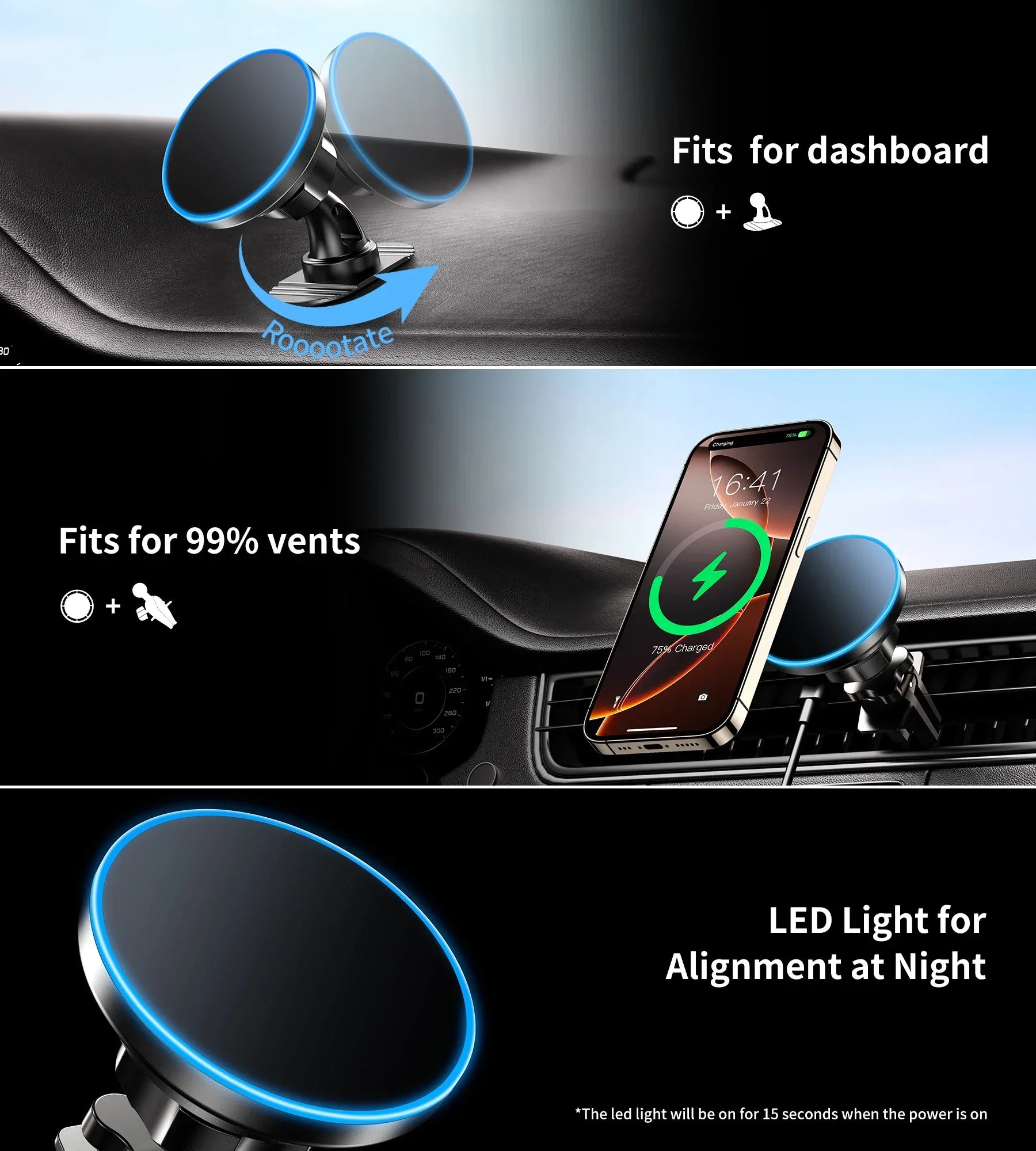 Magnetic Car Mount Charger – Fast Wireless Charger Compatible with MagSafe Technology - My Store