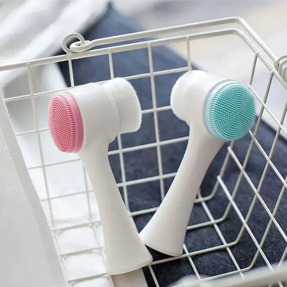 2-in-1 Silicone Facial Cleansing Brush – Manual Exfoliator & Massager - My Store