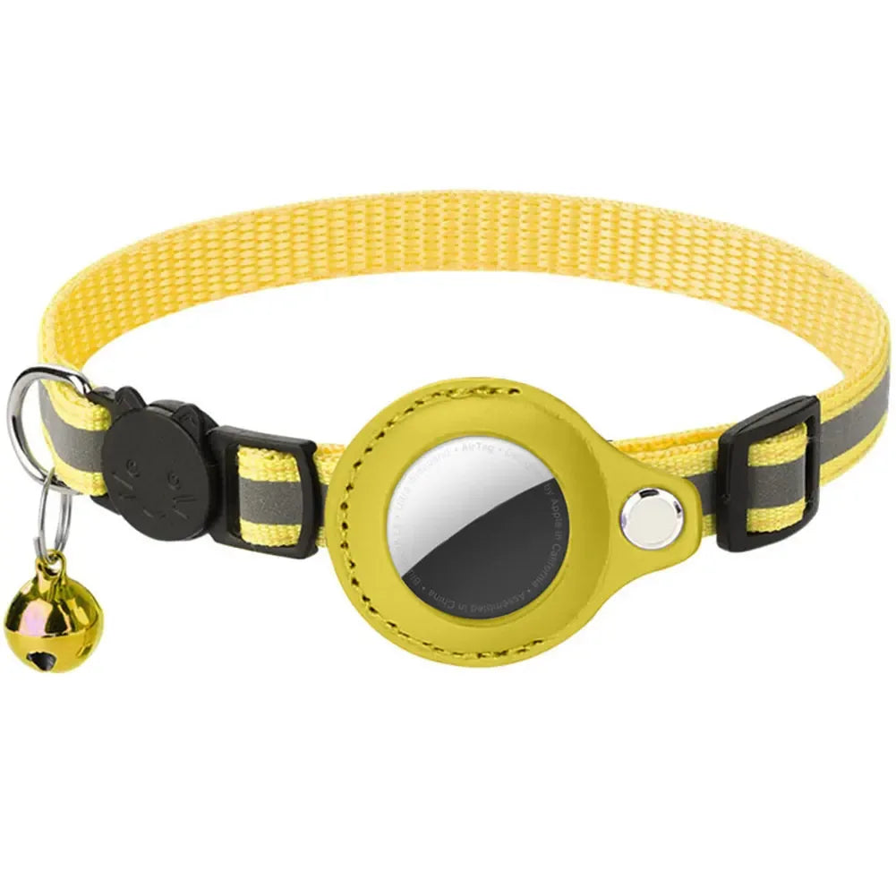 Reflective Cat Collar with Tracker Holder – Adjustable Safety Collar - My Store