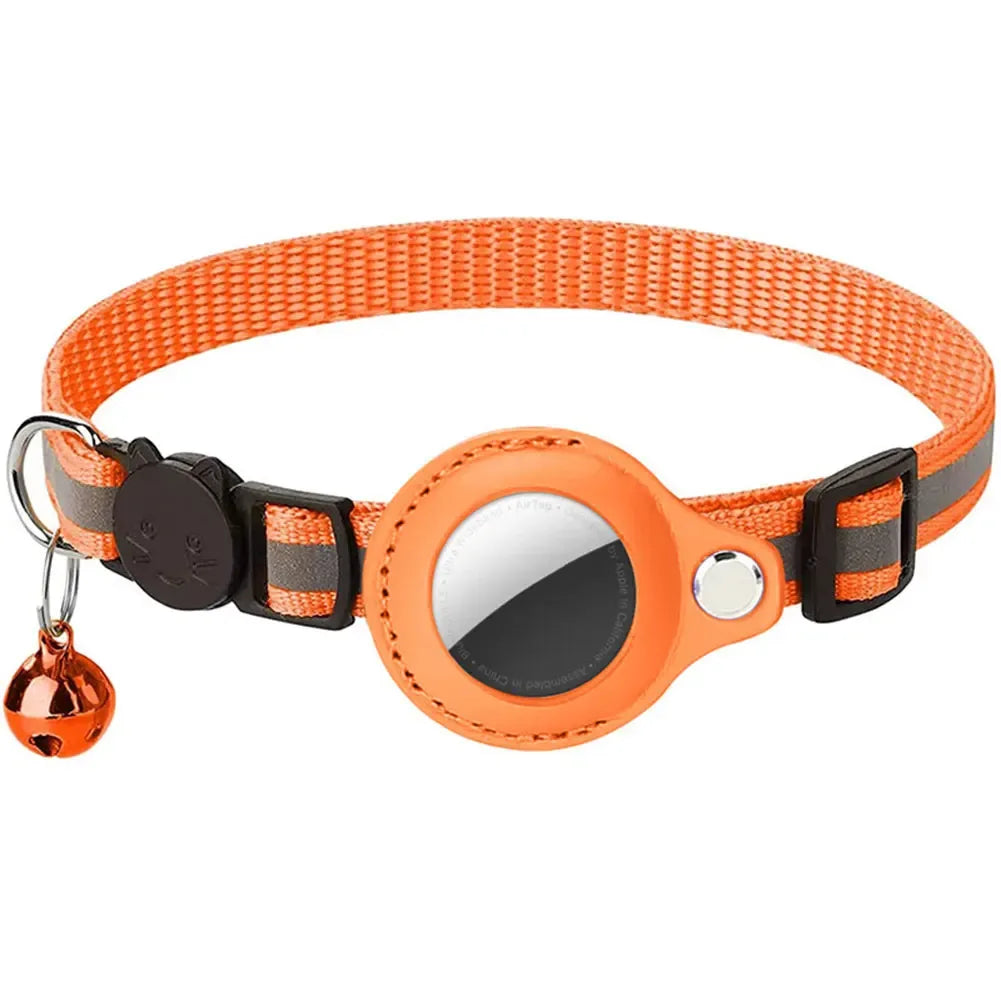 Reflective Cat Collar with Tracker Holder – Adjustable Safety Collar - My Store