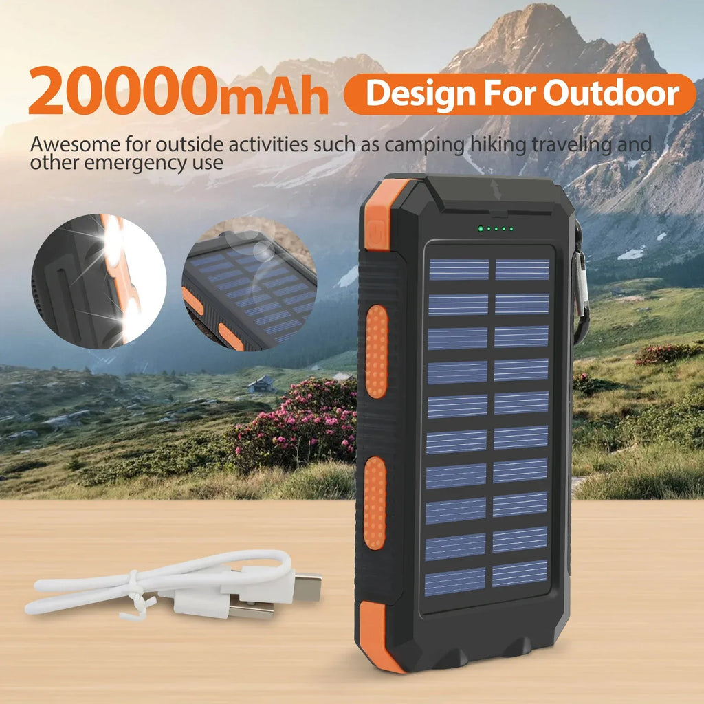 20000mAh Solar Power Bank – Portable Charger with Solar Panel - My Store