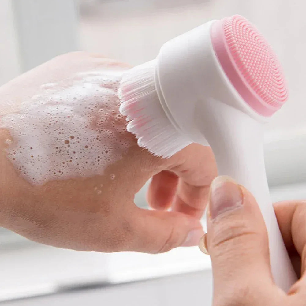 2-in-1 Silicone Facial Cleansing Brush – Manual Exfoliator & Massager - My Store